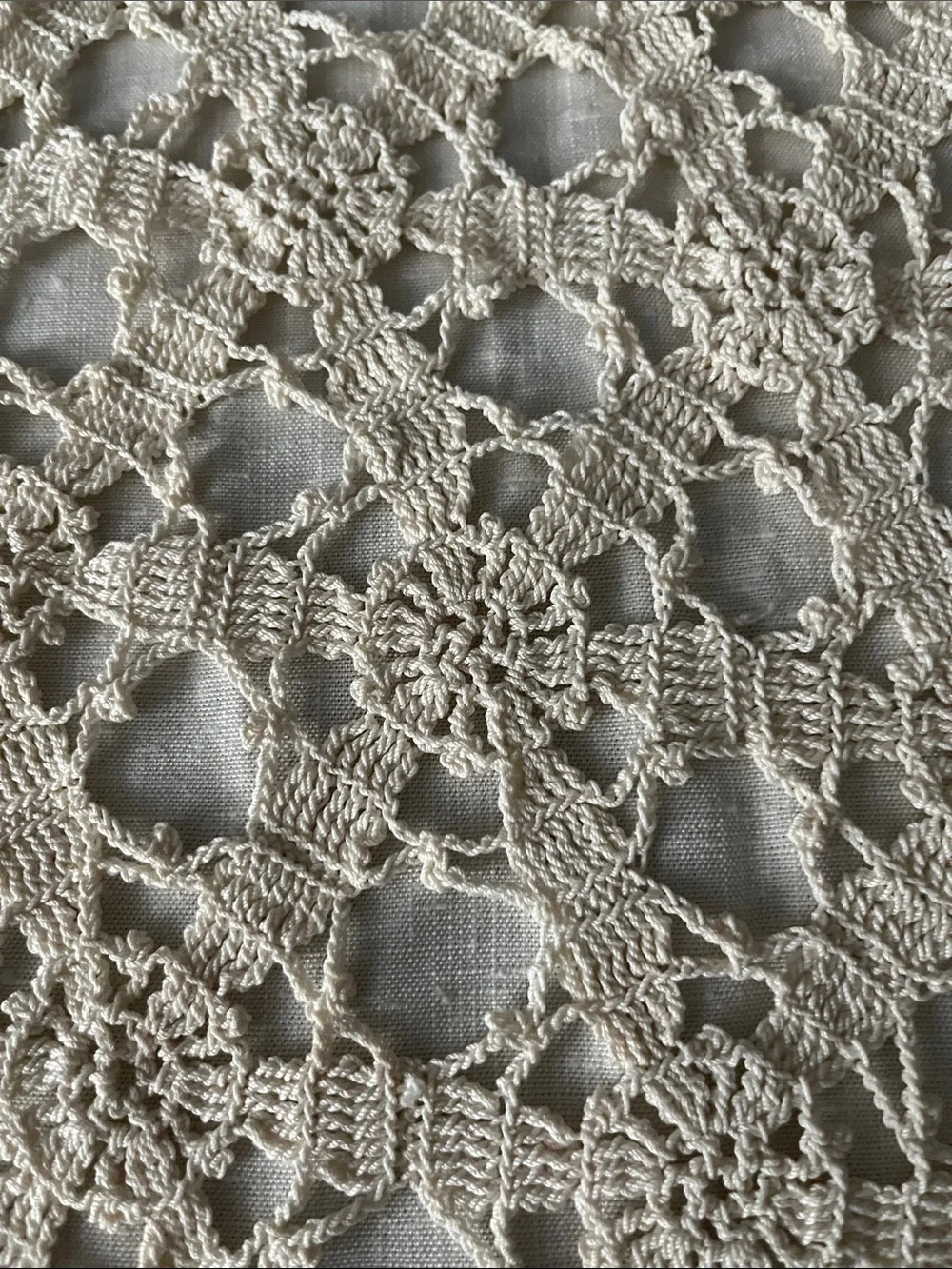 Hand Crafted Cream Crochet Doily Table Accent